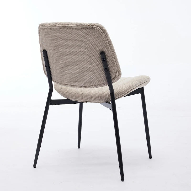 GDFStudio Sedie da Pranzo Imbottite Senza Braccioli Moderne con Gambe in Metallo