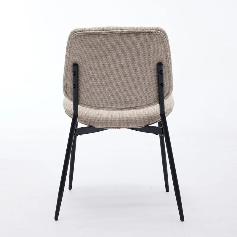 GDFStudio Sedie da Pranzo Imbottite Senza Braccioli Moderne con Gambe in Metallo