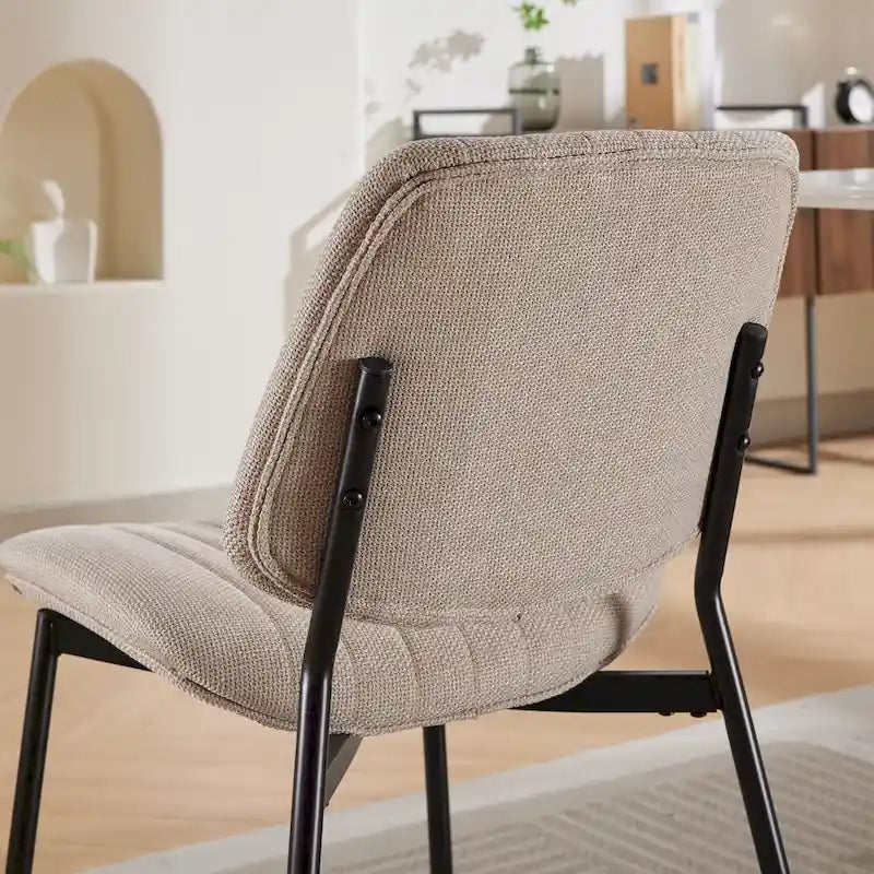 GDFStudio Sedie da Pranzo Imbottite Senza Braccioli Moderne con Gambe in Metallo