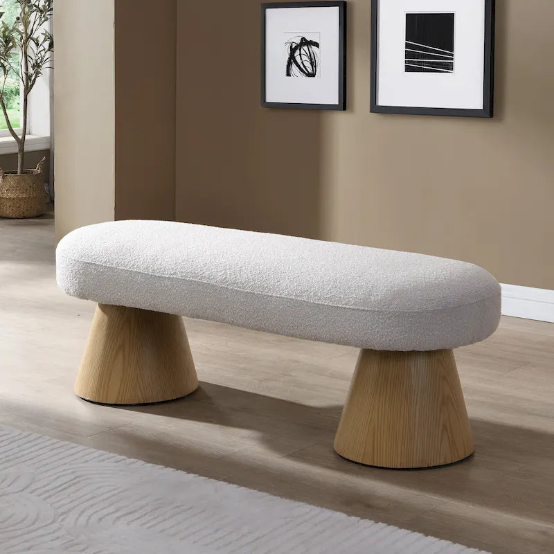 Christopher Knight Home - Panca da pranzo imbottita Benjamin, seduta versatile per ingresso e camera da letto con robuste gambe in legno