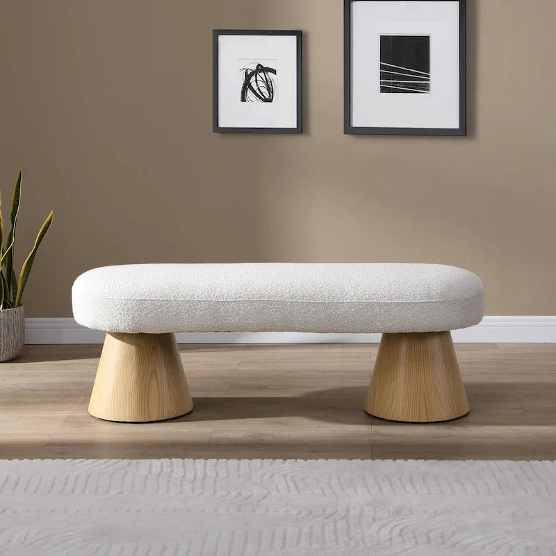Christopher Knight Home - Panca da pranzo imbottita Benjamin, seduta versatile per ingresso e camera da letto con robuste gambe in legno
