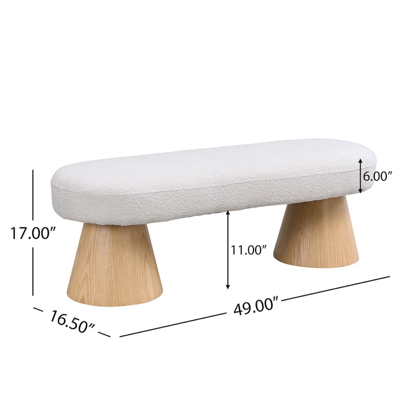 Christopher Knight Home - Panca da pranzo imbottita Benjamin, seduta versatile per ingresso e camera da letto con robuste gambe in legno