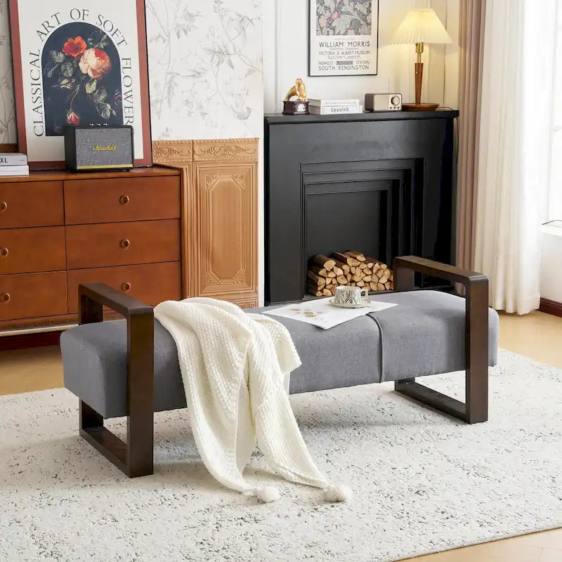 Christopher Knight Home - Taylor Panca Pouf Moderna Rivestita Lunga con Design Multifunzione