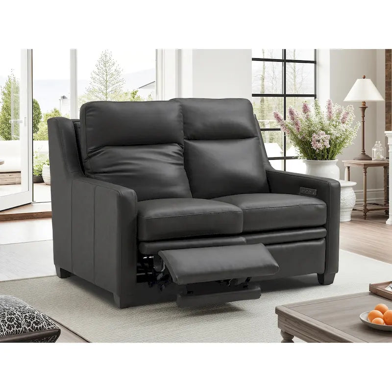 Canapé inclinable en cuir véritable 56, causeuse inclinable à triple moteur Zéro-mur avec ports USB et USB-C