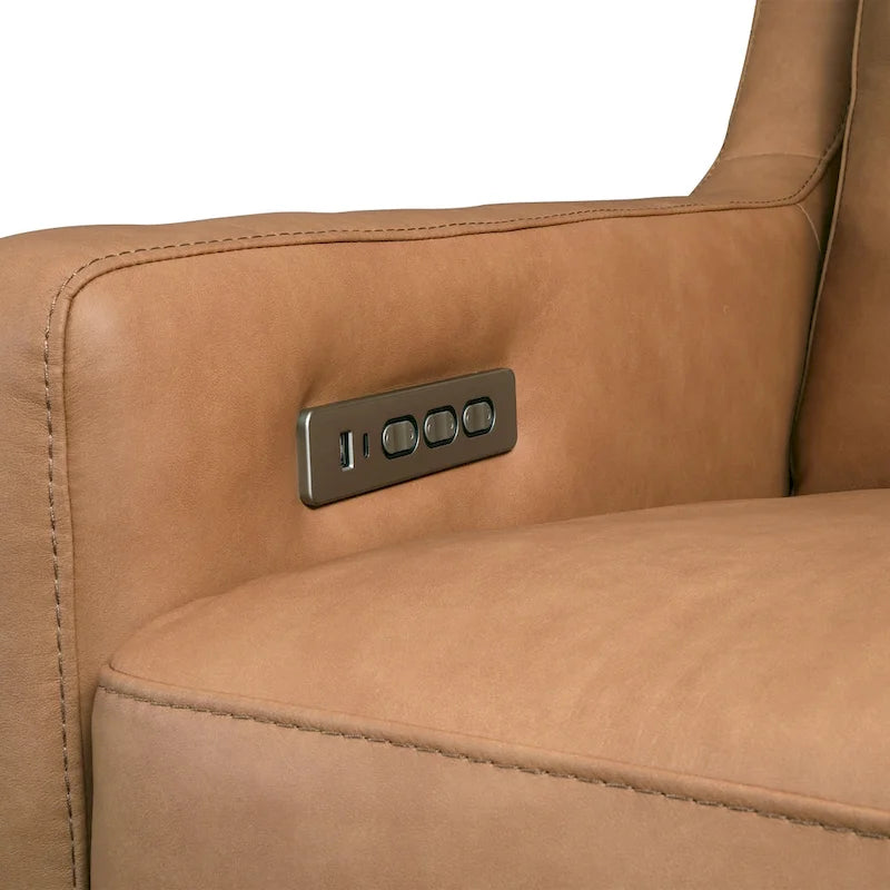 Divano reclinabile in vera pelle, 56 pollici, a tre motori, con reclinazione "zero-wall", con porte USB e USB-C