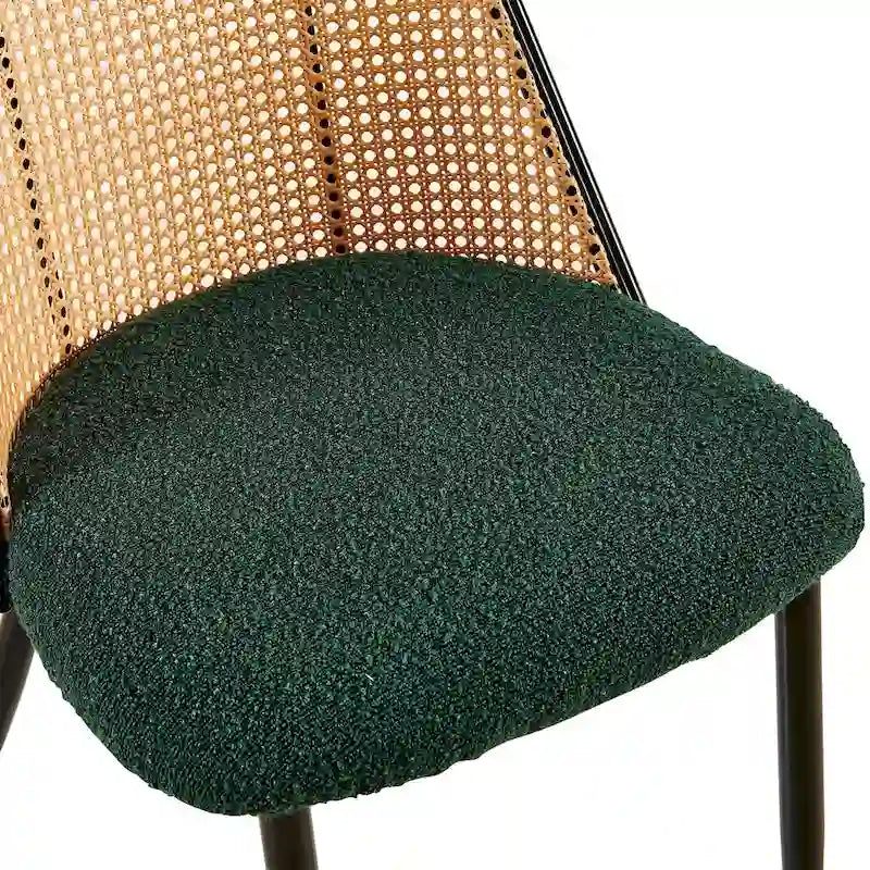 Sedie da Pranzo Set da 2, Sedie Bouclé con Schienale in Vienna