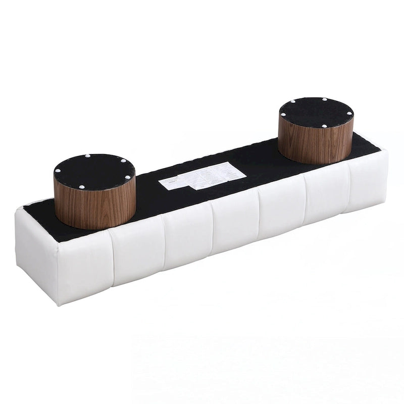 Panca da pranzo imbottita, PU Beige