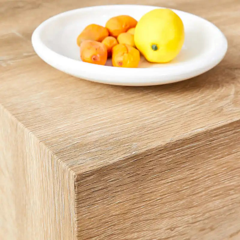 Tavolino da caffè rettangolare moderno con base solida, tavolino da centro in legno con texture effetto marmo per soggiorno