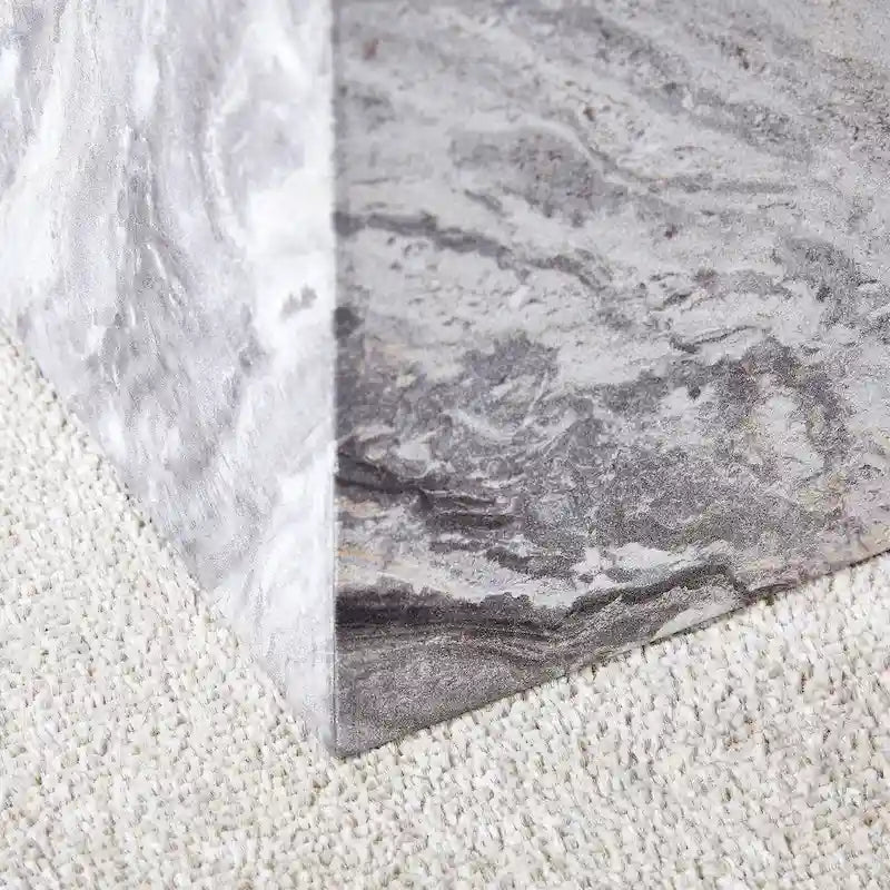 Tavolino da caffè rettangolare moderno con base solida, tavolino da centro in legno con texture effetto marmo per soggiorno