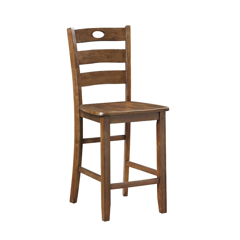 Set da 5 pezzi tavolo e sedie da pranzo altezza bancone, set mobili da cucina in legno con tavolo quadrato e 4 sedie