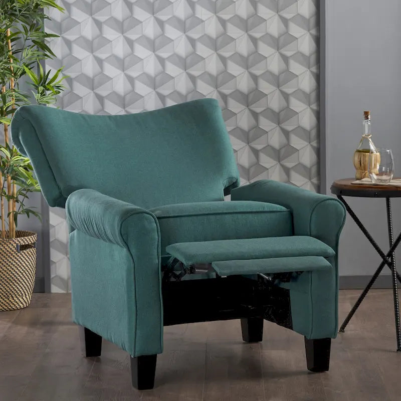 Poltrona reclinabile standard Roomfitters, comoda poltrona lounge per soggiorno, camera da letto, verde acqua