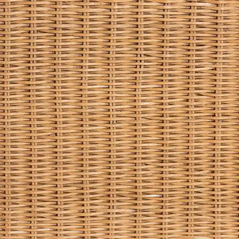 Pouf ottomano in rattan naturale Palm Scallop con cuscino - Panca in vimini intrecciata a mano per soggiorno o camera da letto, stile Boho costiero, rettangolare