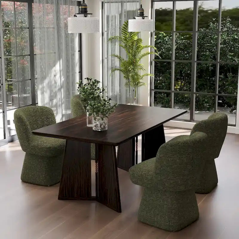 Lot de 2 chaises de salle à manger en tissu