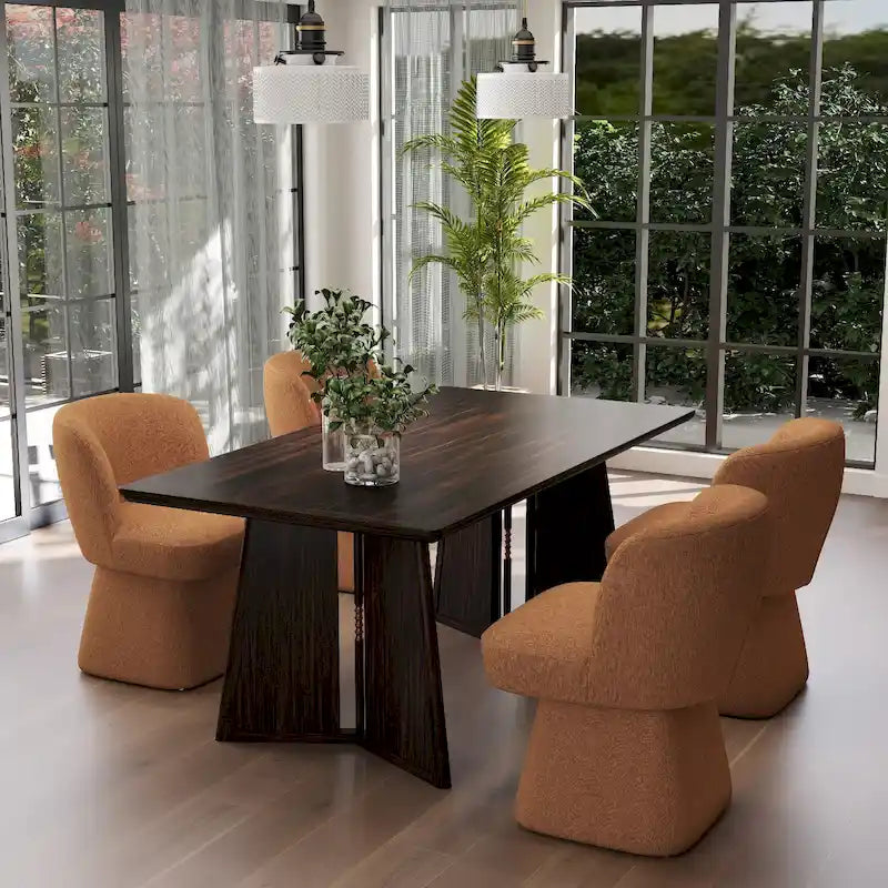 Lot de 2 chaises de salle à manger en tissu