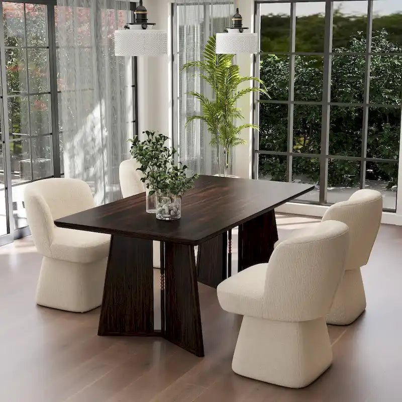 Lot de 2 chaises de salle à manger en tissu