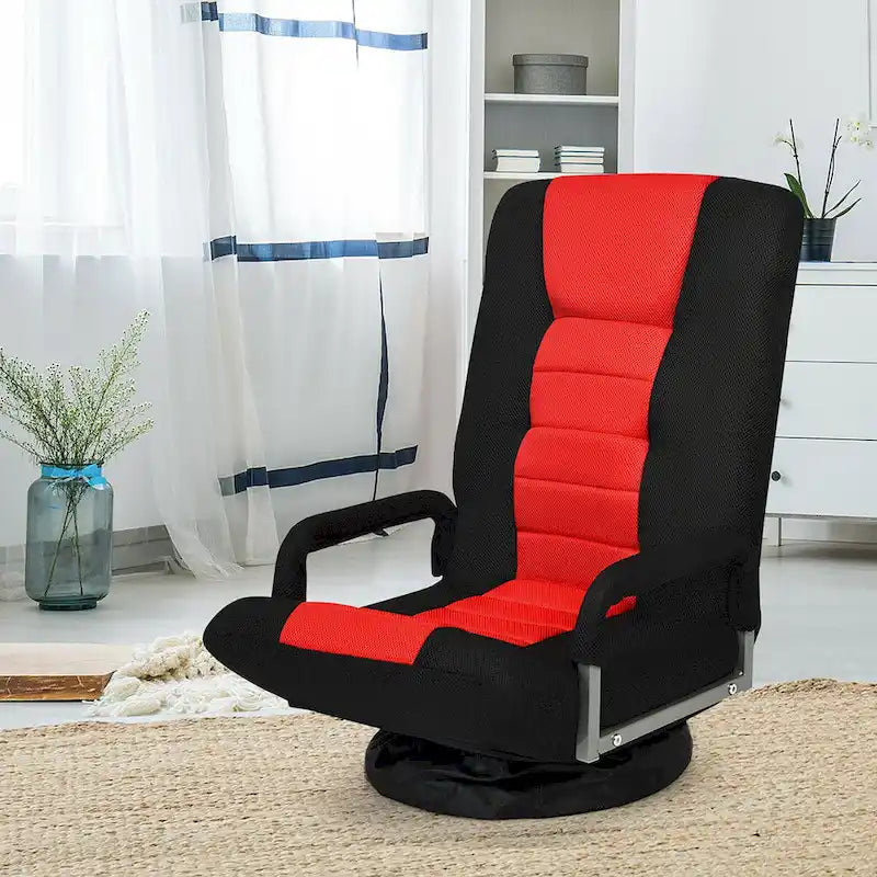 Sedia da gaming da pavimento girevole a 360 gradi con schienale pieghevole e regolabile