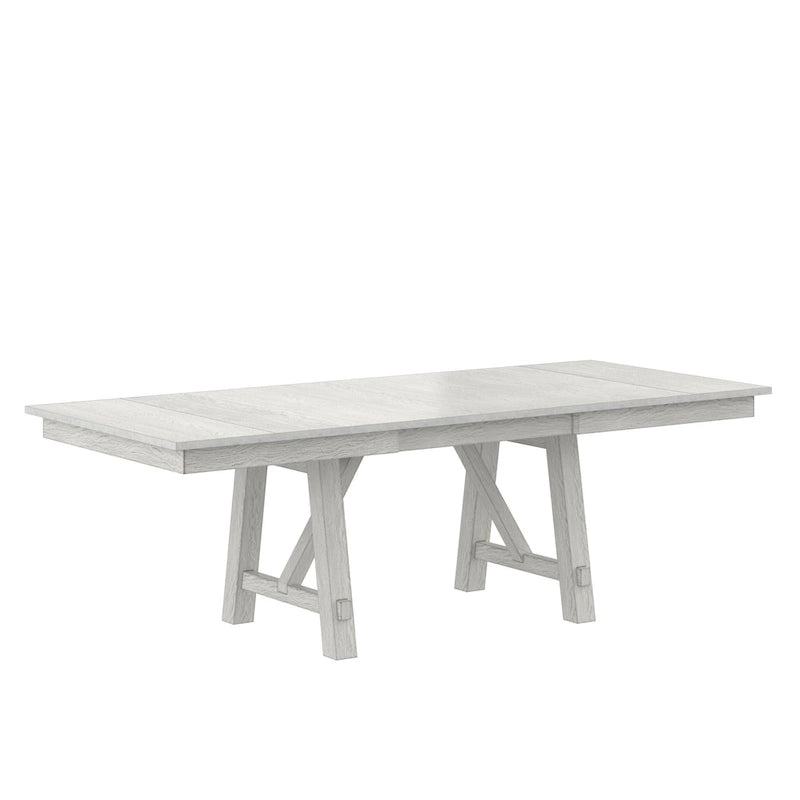 Set tavolo da pranzo VECELO con panca, tavolo da pranzo rettangolare allungabile in legno massello e sedie da pranzo in legno massello