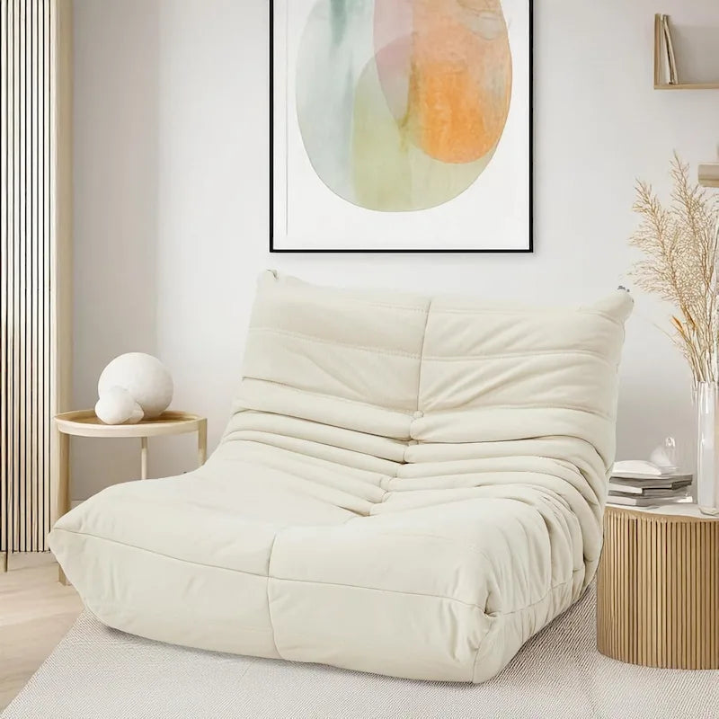 Fauteuil poire EROMMY Canapé Togo - Chaise de sol en mousse à mémoire de forme 28D pour adultes et enfants, méridienne légère en similicuir disponible en 5 couleurs
