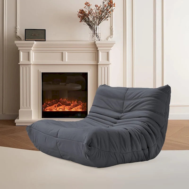 Fauteuil poire EROMMY Canapé Togo - Chaise de sol en mousse à mémoire de forme 28D pour adultes et enfants, méridienne légère en similicuir disponible en 5 couleurs