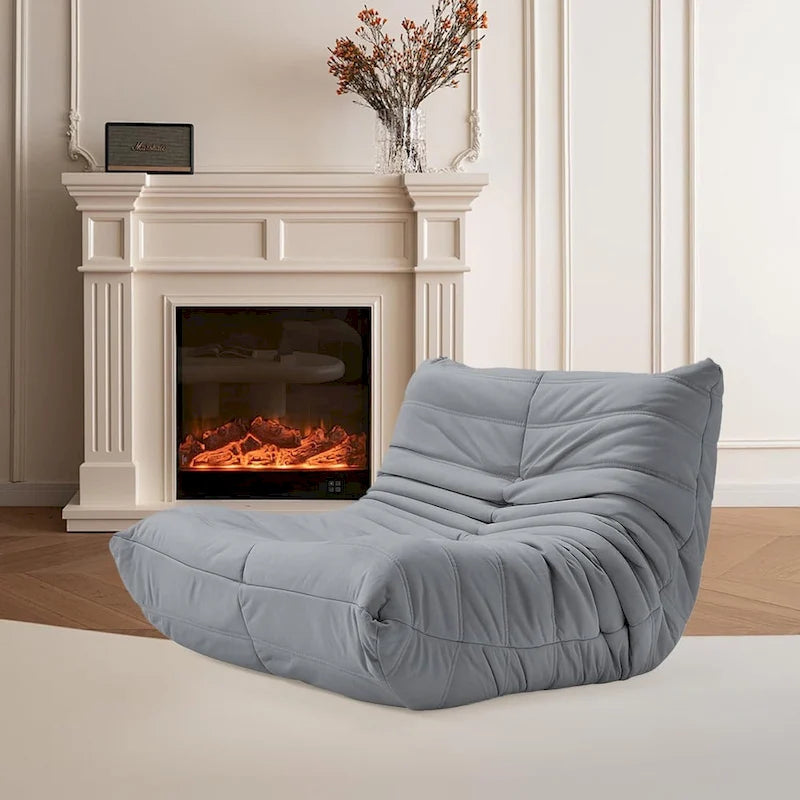 Divano Togo a sacco EROMMY - Poltrona da pavimento in memory foam 28D per adulti e bambini, lettino leggero in ecopelle disponibile in 5 colori