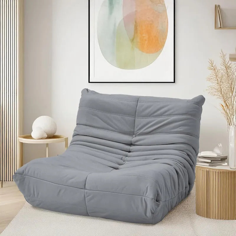 Divano Togo a sacco EROMMY - Poltrona da pavimento in memory foam 28D per adulti e bambini, lettino leggero in ecopelle disponibile in 5 colori