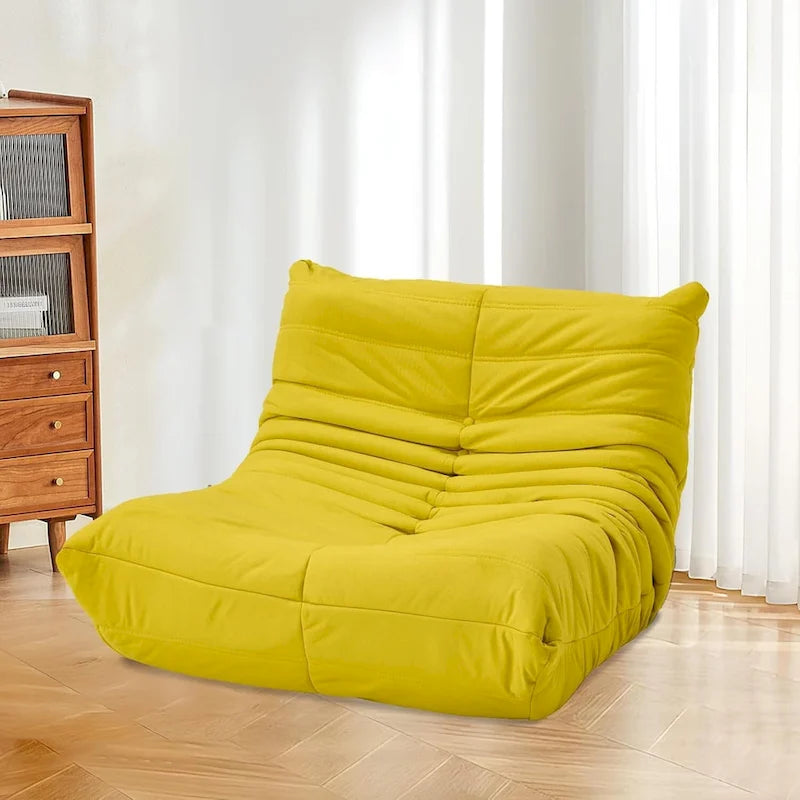 Divano Togo a sacco EROMMY - Poltrona da pavimento in memory foam 28D per adulti e bambini, lettino leggero in ecopelle disponibile in 5 colori