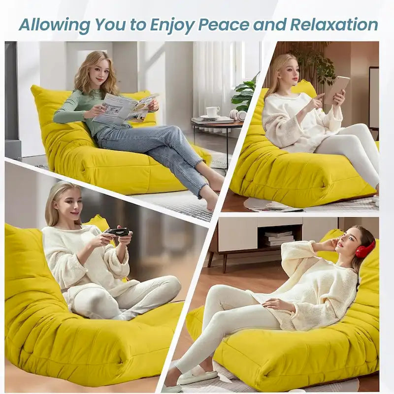 Divano Togo a sacco EROMMY - Poltrona da pavimento in memory foam 28D per adulti e bambini, lettino leggero in ecopelle disponibile in 5 colori