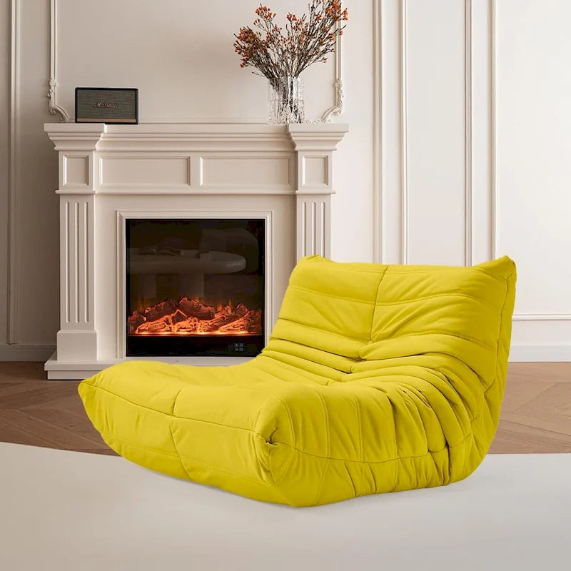 Divano Togo a sacco EROMMY - Poltrona da pavimento in memory foam 28D per adulti e bambini, lettino leggero in ecopelle disponibile in 5 colori
