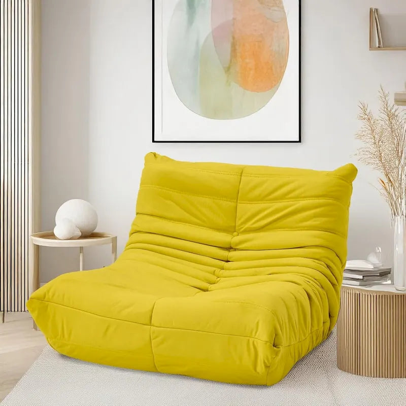Divano Togo a sacco EROMMY - Poltrona da pavimento in memory foam 28D per adulti e bambini, lettino leggero in ecopelle disponibile in 5 colori