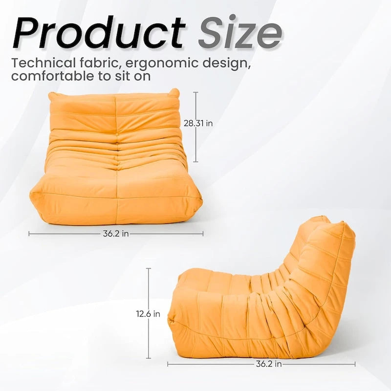 Divano Togo a sacco EROMMY - Poltrona da pavimento in memory foam 28D per adulti e bambini, lettino leggero in ecopelle disponibile in 5 colori