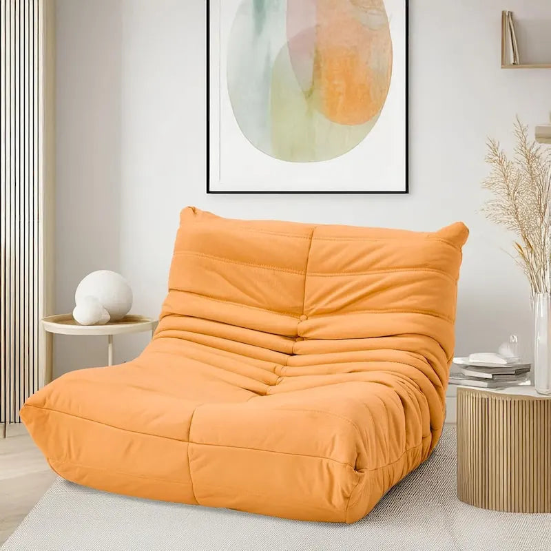 Divano Togo a sacco EROMMY - Poltrona da pavimento in memory foam 28D per adulti e bambini, lettino leggero in ecopelle disponibile in 5 colori