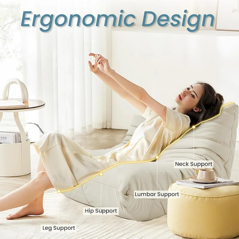 Divano Togo a sacco EROMMY - Poltrona da pavimento in memory foam 28D per adulti e bambini, lettino leggero in ecopelle disponibile in 5 colori