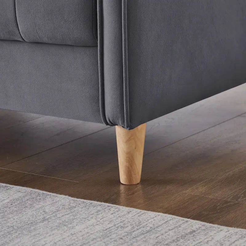 Divano di Design Moderno per Soggiorno, Divanetto per Piccoli Spazi, Rivestimento in Velluto Liscio, Trapuntato, Beige