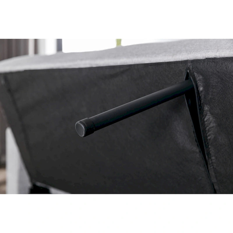 Divanetto letto convertibile 3-in-1 in lino grigio chiaro con tasca laterale