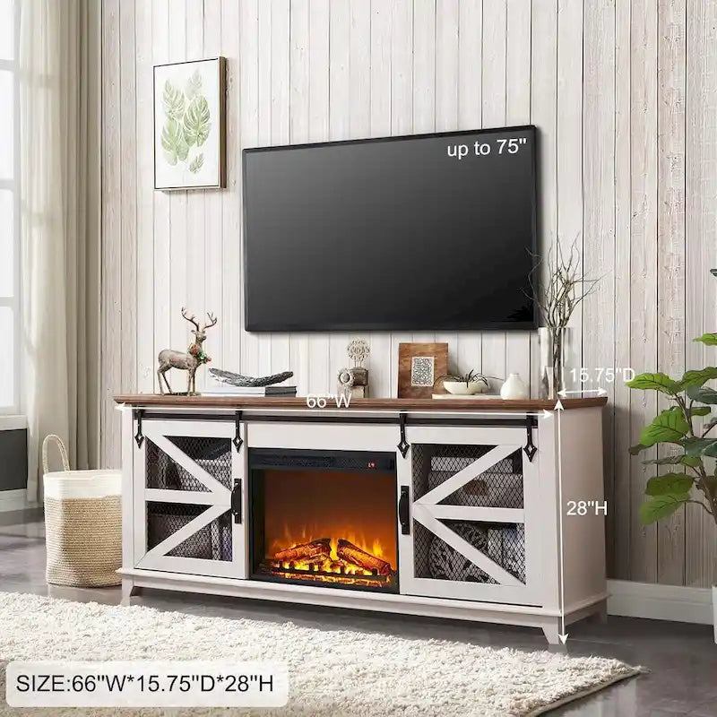 Mobile TV per Camino in Stile Rustico, Mobile da Soggiorno, Consolle TV