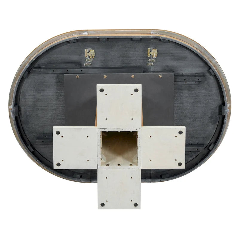 Tavolo da pranzo ovale vintage allungabile, in legno massello per 6 persone in cucina