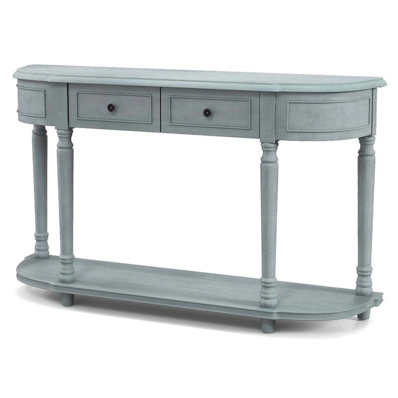 Costway 52 Tavolo Consolle Lungo con 2 Cassetti e Ripiano Aperto Stile Retrò - Vedi Dettagli