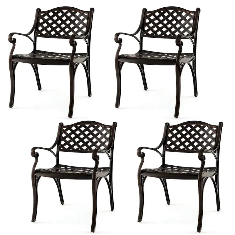 Costway Set di 2/4 Sedie da Giardino in Alluminio Pressofuso, Set da 2 Sedie per Esterno Resistenti alle Intemperie