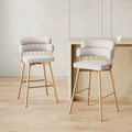 Christopher Knight Home Bremen Sgabelli da bancone girevoli in velluto da 66 cm con gambe in metallo (set da 2)