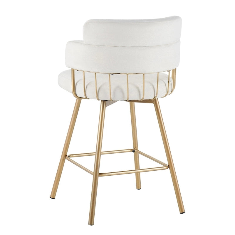 Christopher Knight Home Bremen Sgabelli da bancone girevoli in velluto da 66 cm con gambe in metallo (set da 2)