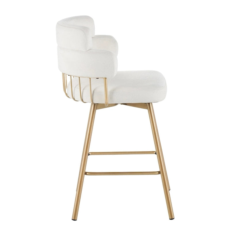 Christopher Knight Home Bremen Sgabelli da bancone girevoli in velluto da 66 cm con gambe in metallo (set da 2)