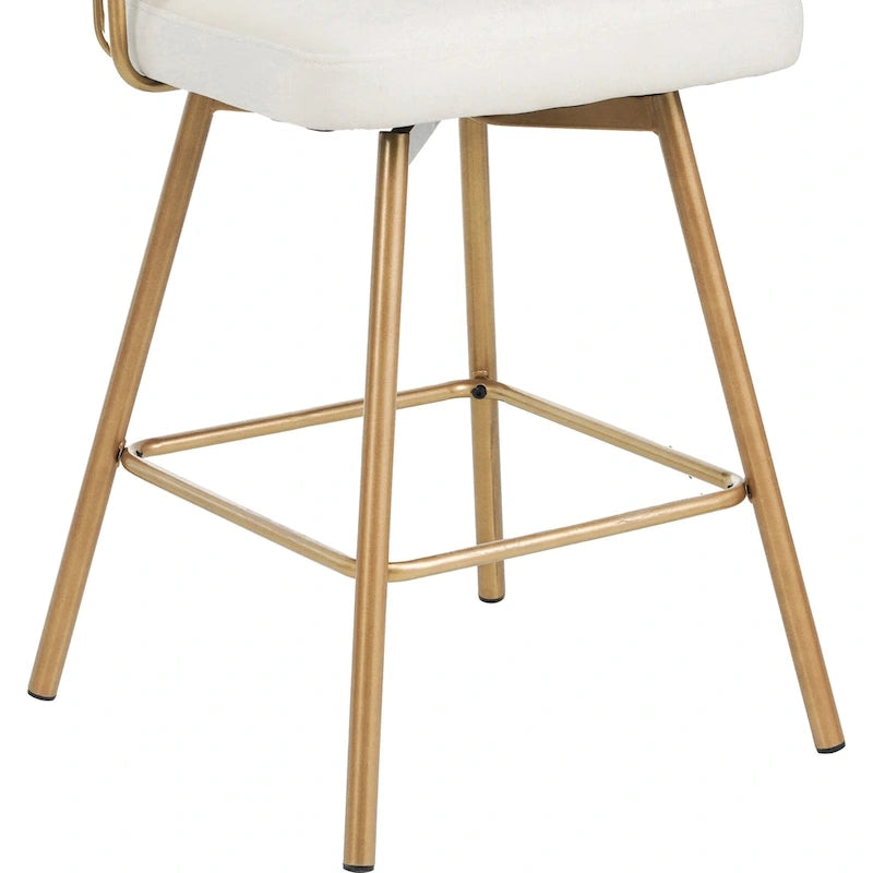 Christopher Knight Home Bremen Sgabelli da bancone girevoli in velluto da 66 cm con gambe in metallo (set da 2)