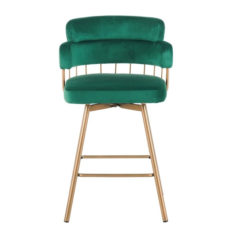 Christopher Knight Home Bremen Sgabelli da bancone girevoli in velluto da 66 cm con gambe in metallo (set da 2)