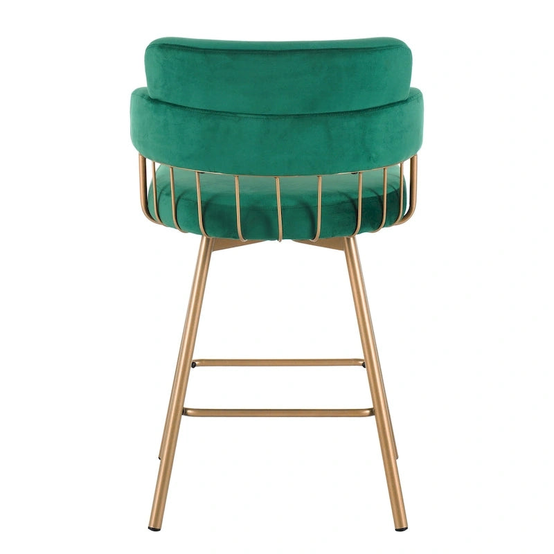Christopher Knight Home Bremen Sgabelli da bancone girevoli in velluto da 66 cm con gambe in metallo (set da 2)