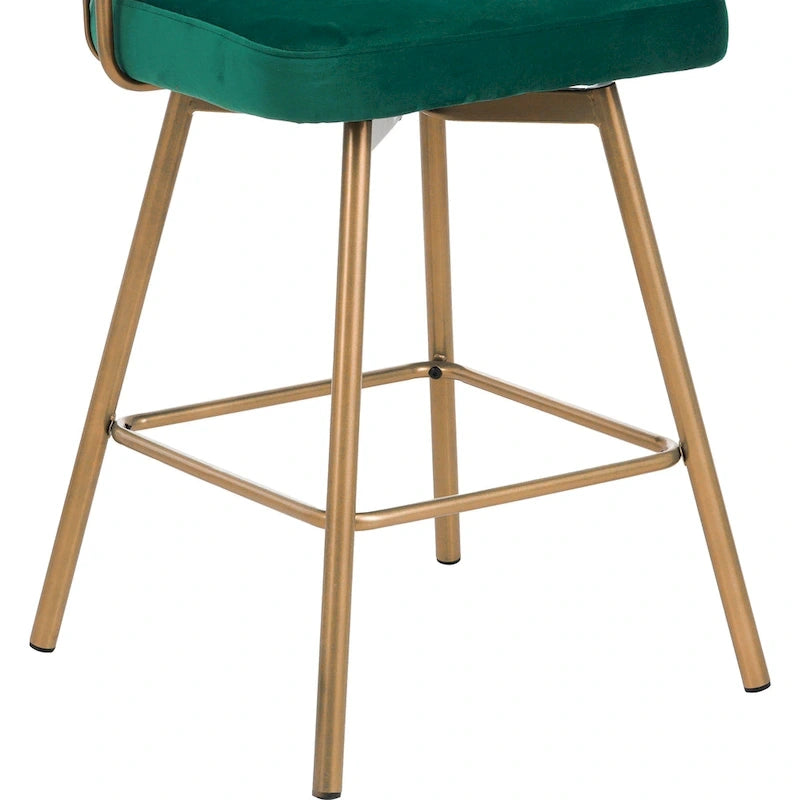 Christopher Knight Home Bremen Sgabelli da bancone girevoli in velluto da 66 cm con gambe in metallo (set da 2)