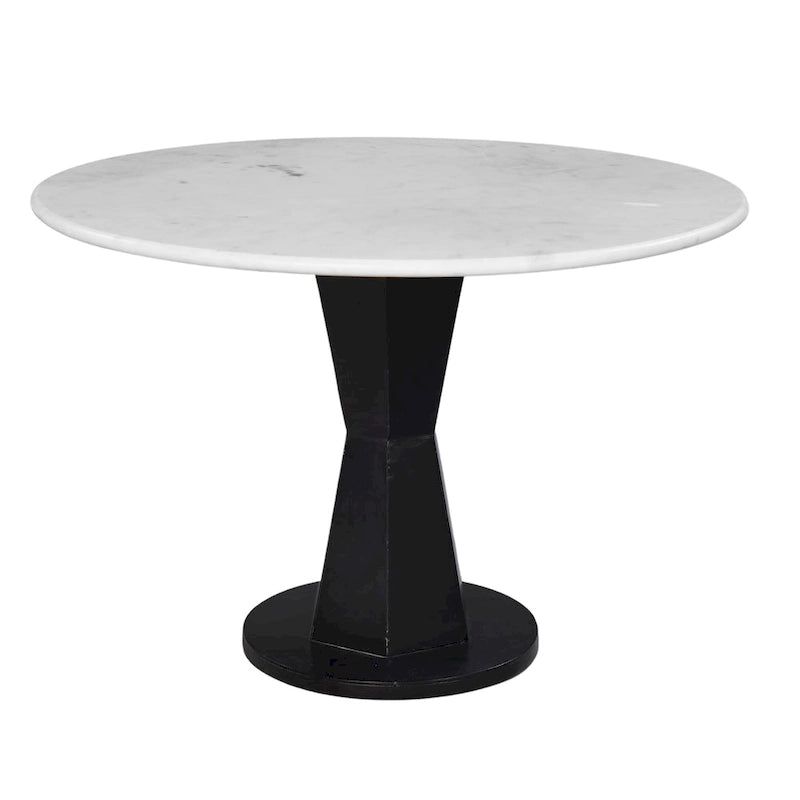 Tavolino da caffè Riko, piano in marmo bianco su moderno supporto in ferro, tavolo rotondo, 27