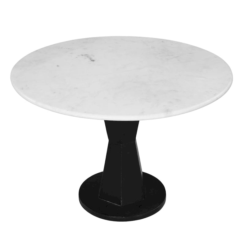 Tavolino da caffè Riko, piano in marmo bianco su moderno supporto in ferro, tavolo rotondo, 27