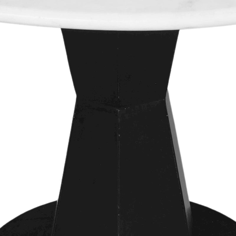 Tavolino da caffè Riko, piano in marmo bianco su moderno supporto in ferro, tavolo rotondo, 27