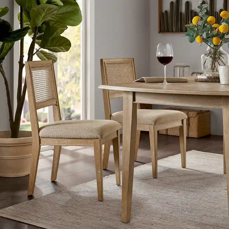 Sedia da pranzo in stile rustico, sedia laterale, sedie da cucina, set da 2