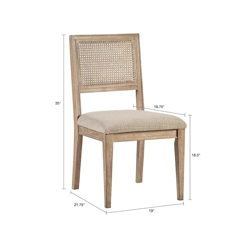 Sedia da pranzo in stile rustico, sedia laterale, sedie da cucina, set da 2